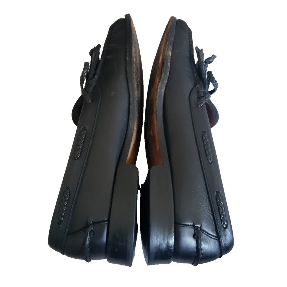 Allen Edmonds Woodstock 11D Chili Black Braided Double Kiltie SlipOn Loafers USA